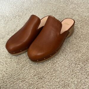 J Crew Cognac Studded Clogs